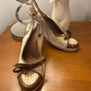 Coach wedge slingback sandals